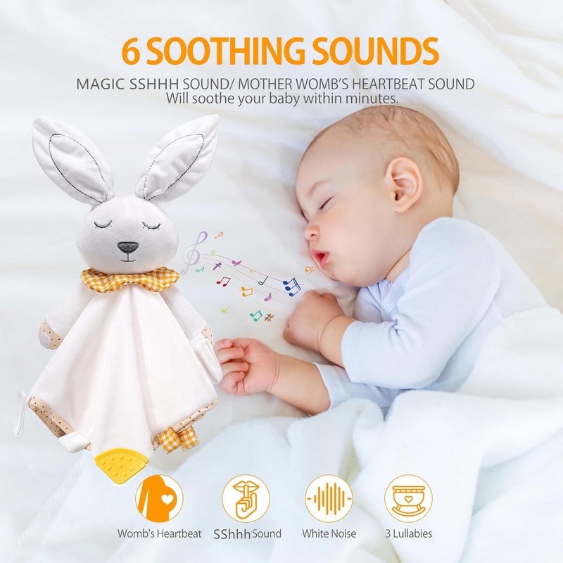 BEREST Rechargeable Baby Sleep Soother Bunny Lovey- White Noise| Heartbeat| Shushing| Lullaby Infant Sleeping Aid with Cry Sensor at Nap Time Routine, Newborn Gifts Plush Toddler Snuggle Blanket Toy - Image 2